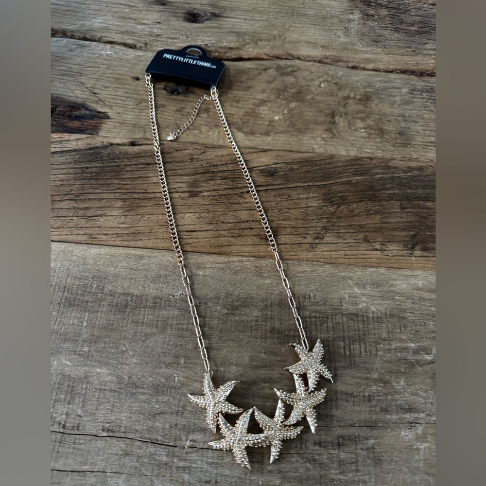 NEW PrettyLittleThing Gold Starfish Jewel Detail Belly Chain ~ One size 💛